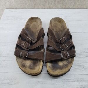 Birkenstock Florida Soft Sandals Womens EUR 38 US 7-7.5 Brown Suede Leather